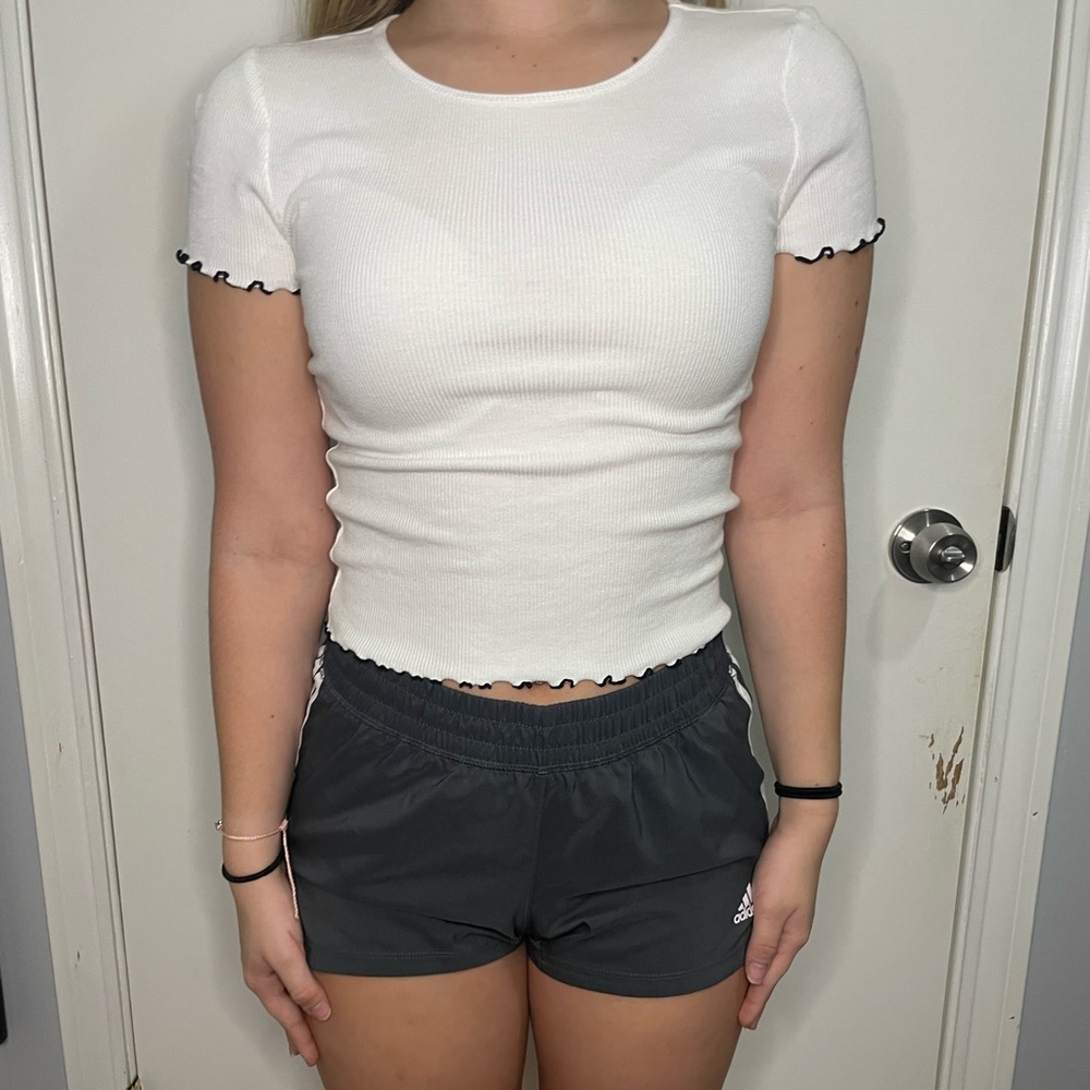 White tight crop top
